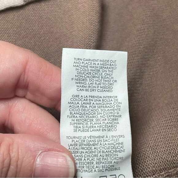 Cabi Genteel Button Front Long Cardigan Beige Ivory Trim Belt Small Neutral Read - Picture 9 of 15